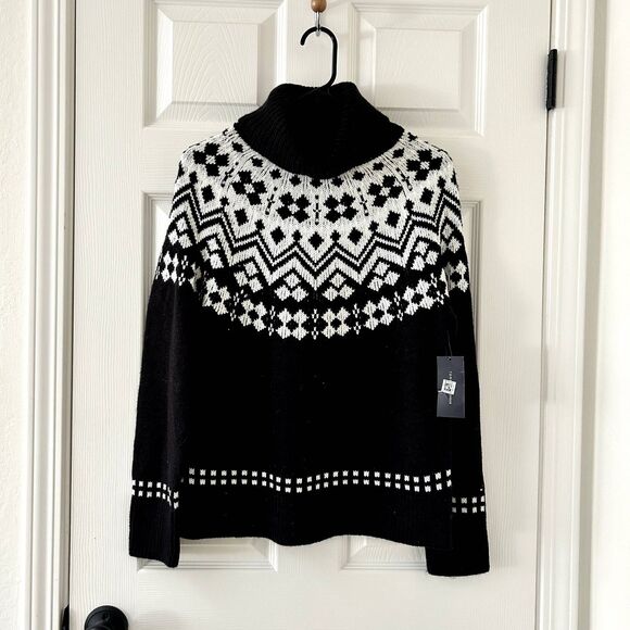 NWT Tommy Hilfiger Black and White Nordic Sweater sz S - Picture 2 of 7